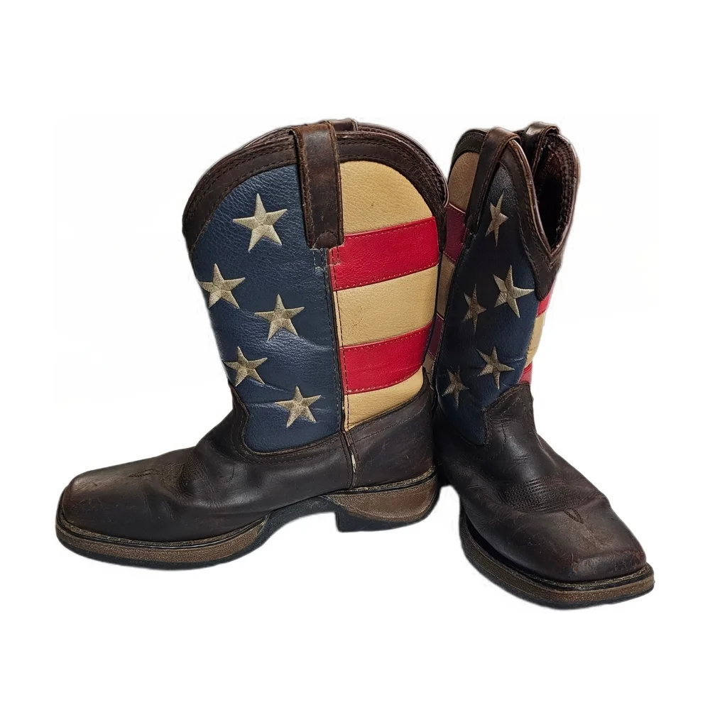 Durango Girls' Lil Rebel Big Kids' Flag Western Cowboy Boots Stars Stripes